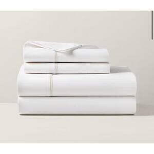 Ralph Lauren Organic Cotton Percale Palmer Sheet Queen Flat Sand Dune
